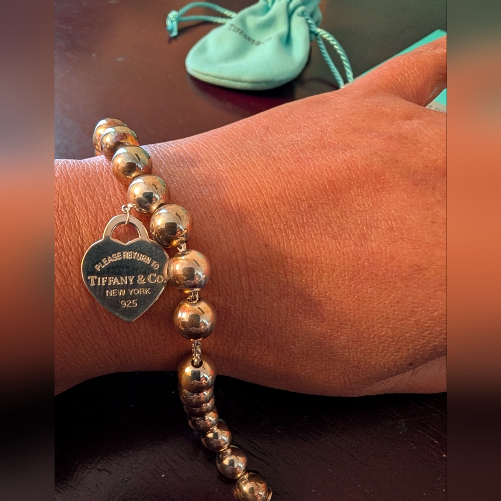 Tiffany & Co. Heart Tag Ball Bracelet 7" - Picture 4 of 8
